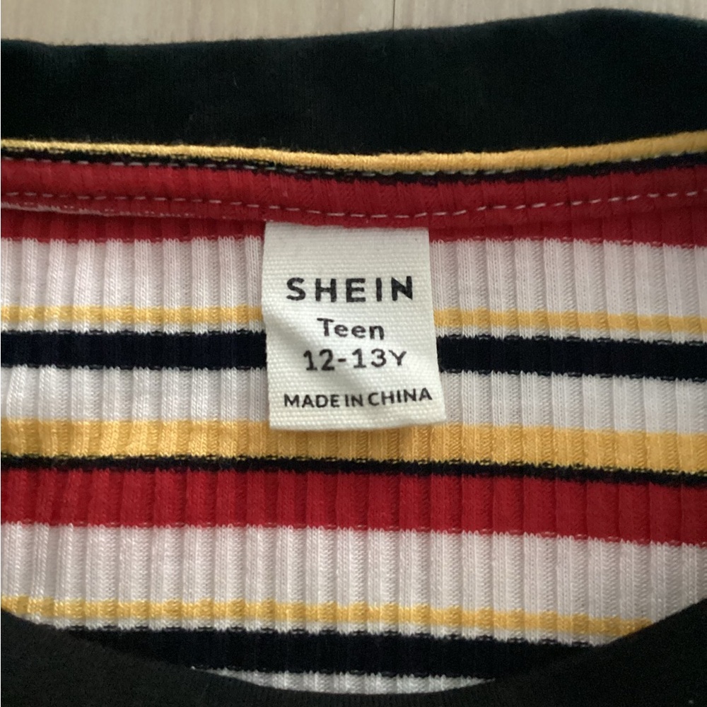 SHEIN Multicolor Striped Ribbed Tee - Picture 4 of 4